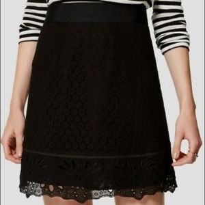 NWT Ann Taylor Loft Black Lace Skirt, Size 4